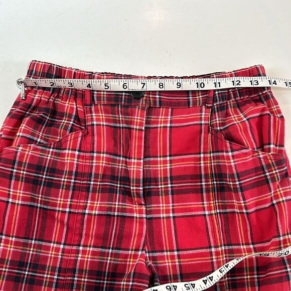 Urban outfitters, red, black and yellow plaid, high-rise pants, size small - Picture 7 of 12
